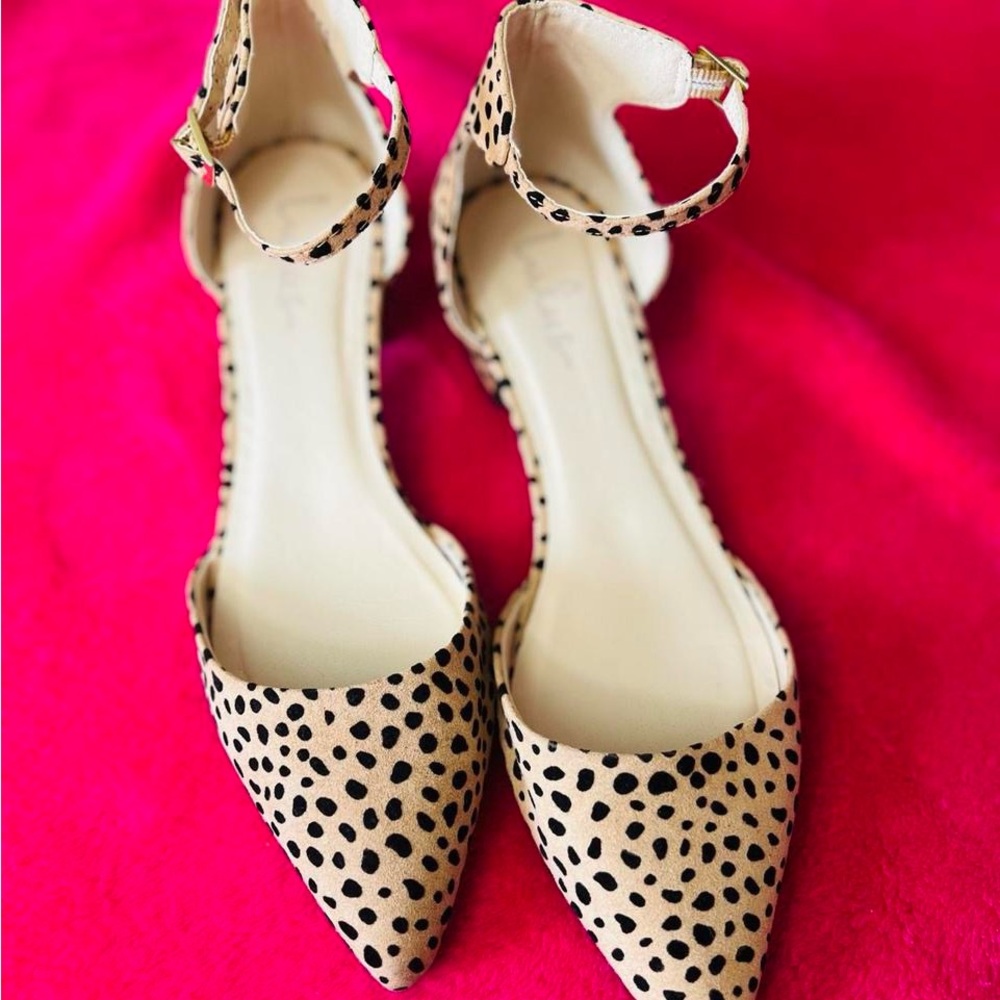 Lulu's Tan and Black Heels with Ankle Strap
